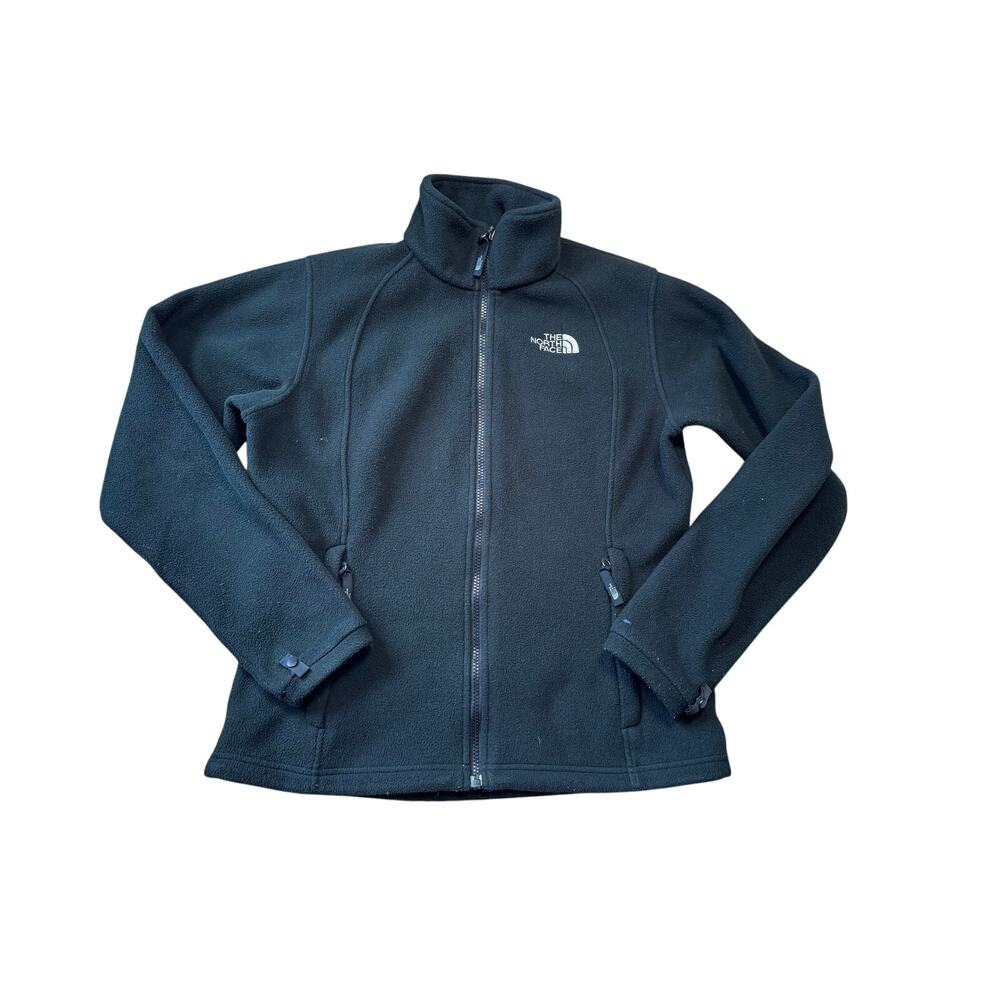 THE NORTH FACE WOMENS Zip up FLEECE, size womens Medium. Fuzzy & Warm; Black
